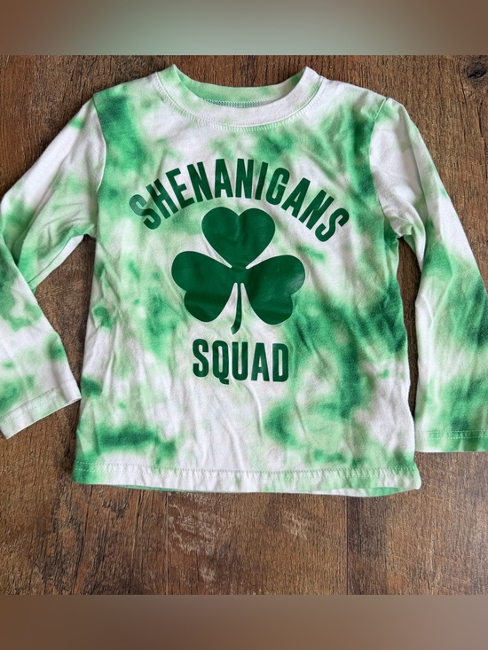 Other - Toddler St. Patrick’s Day Long Sleeve Tye Dye Shenanigan Squad 3 Leaf Clover 3T